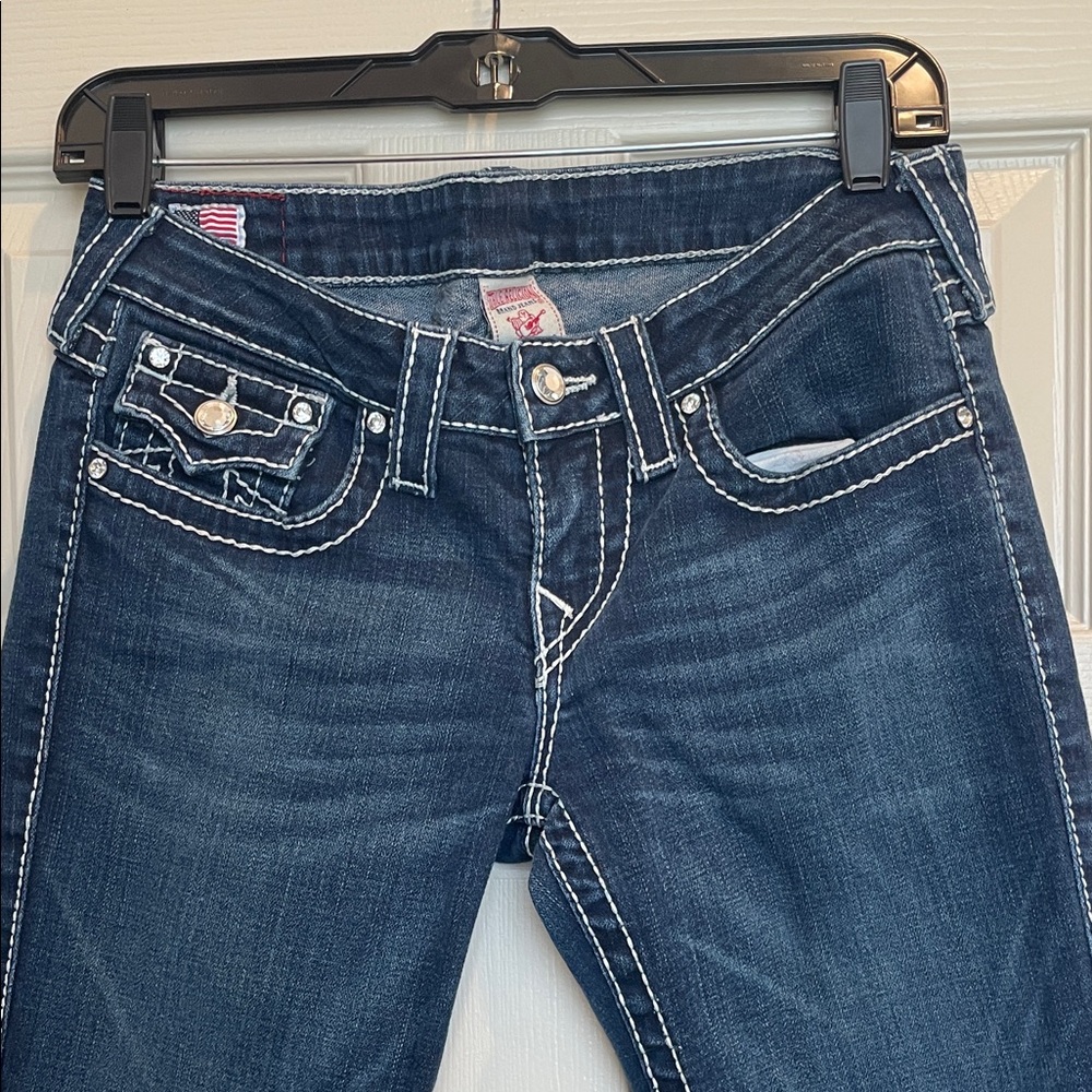 True Religion Dark Blue Women's boot Jeans size 29 Made in USA 🇺🇸
